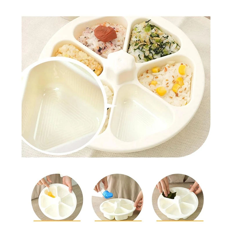 Onigiri Maker, Rice Ball Mold, Can Make 6 Rice Balls Simultaneously, Rice Ball Maker, Quick, Hygienic Rice Ball Maker