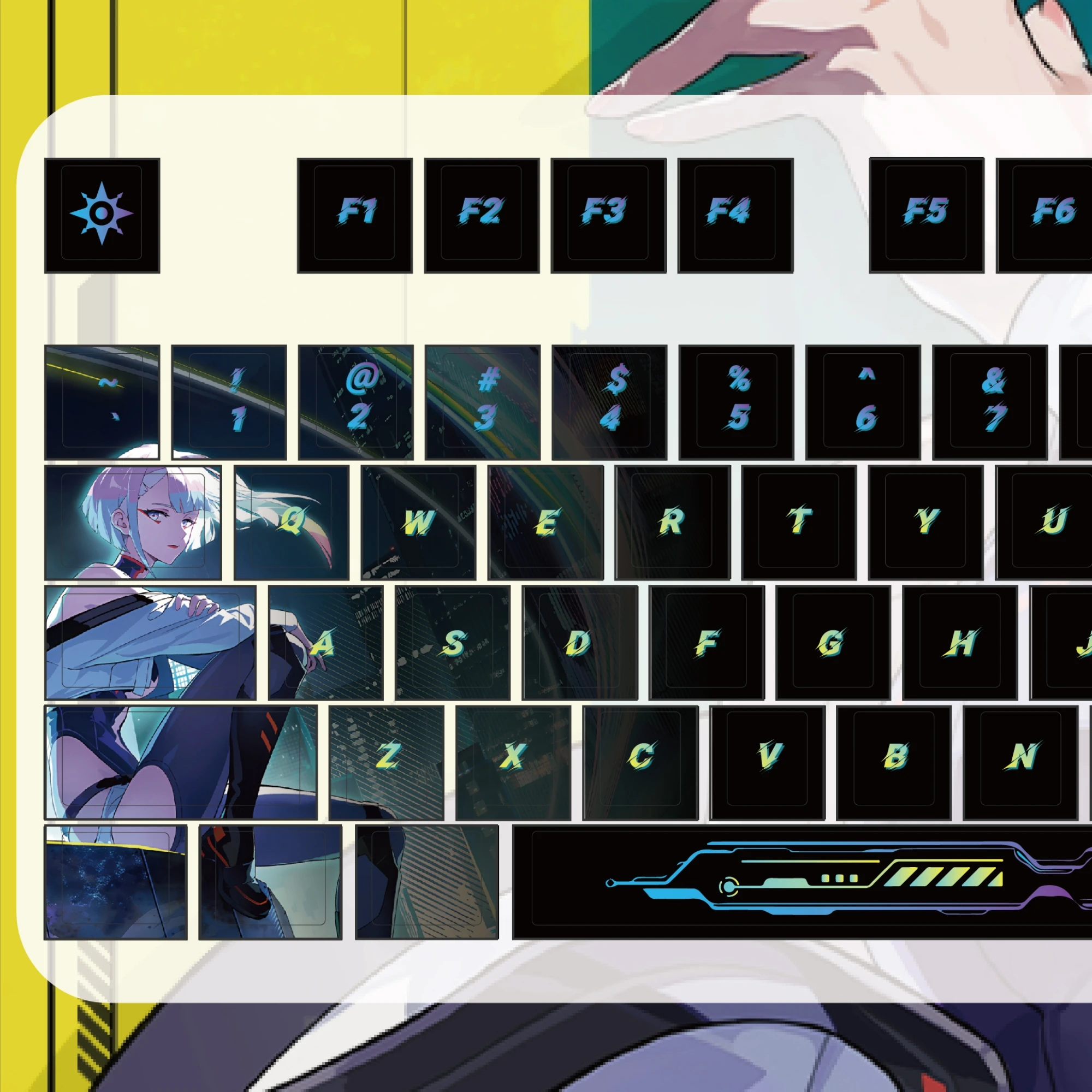 MAIMOOO Wuthering Waves Lucy Keycaps Cherry Profile PBT Custom Personalized Anime Game Character Keycap for Mechanical Keyboard