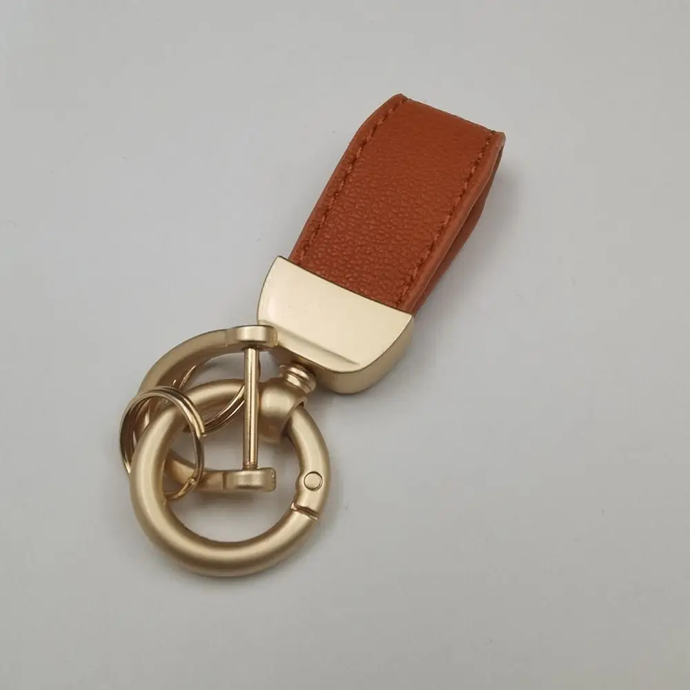 Chaveiro de carro de couro de microfibra para homens e mulheres, chaveiro resistente, liga de zinco, universal