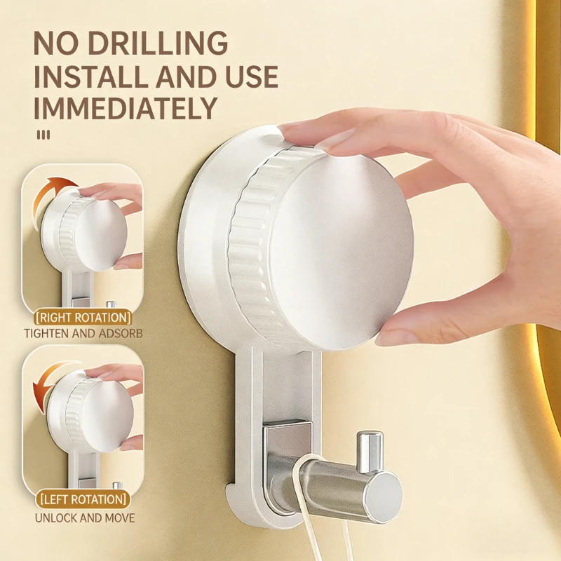 

Suction Cup Hooks No-punching Bathroom Robe Coat Hook Towel Holder Keys Clothes Bag Hanger Hook Bathroom Organizer Accessories