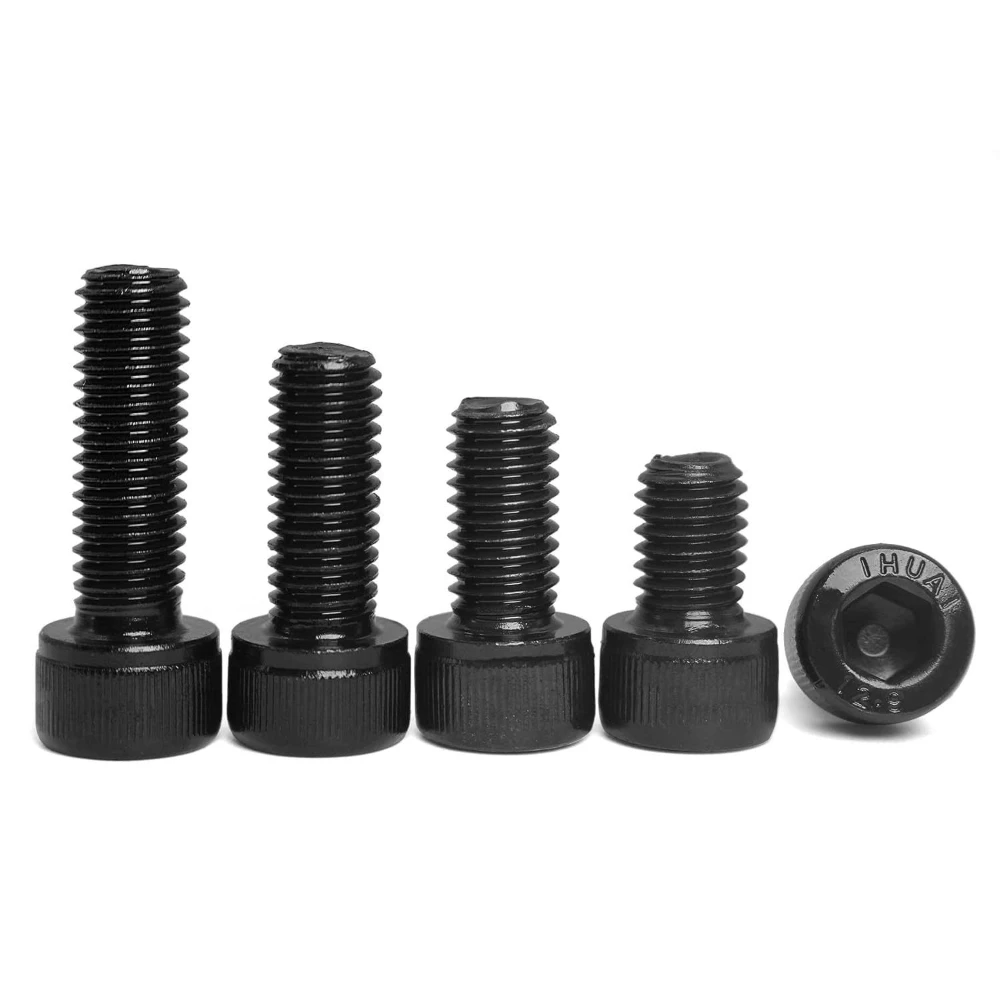 1230pcs M2 M3 M4 M5 Screws Nuts and Flat Washers Grade 12.9 Alloy Steel Hex Socket Head Cap Bolts and Nuts Kit Black Anti Rust