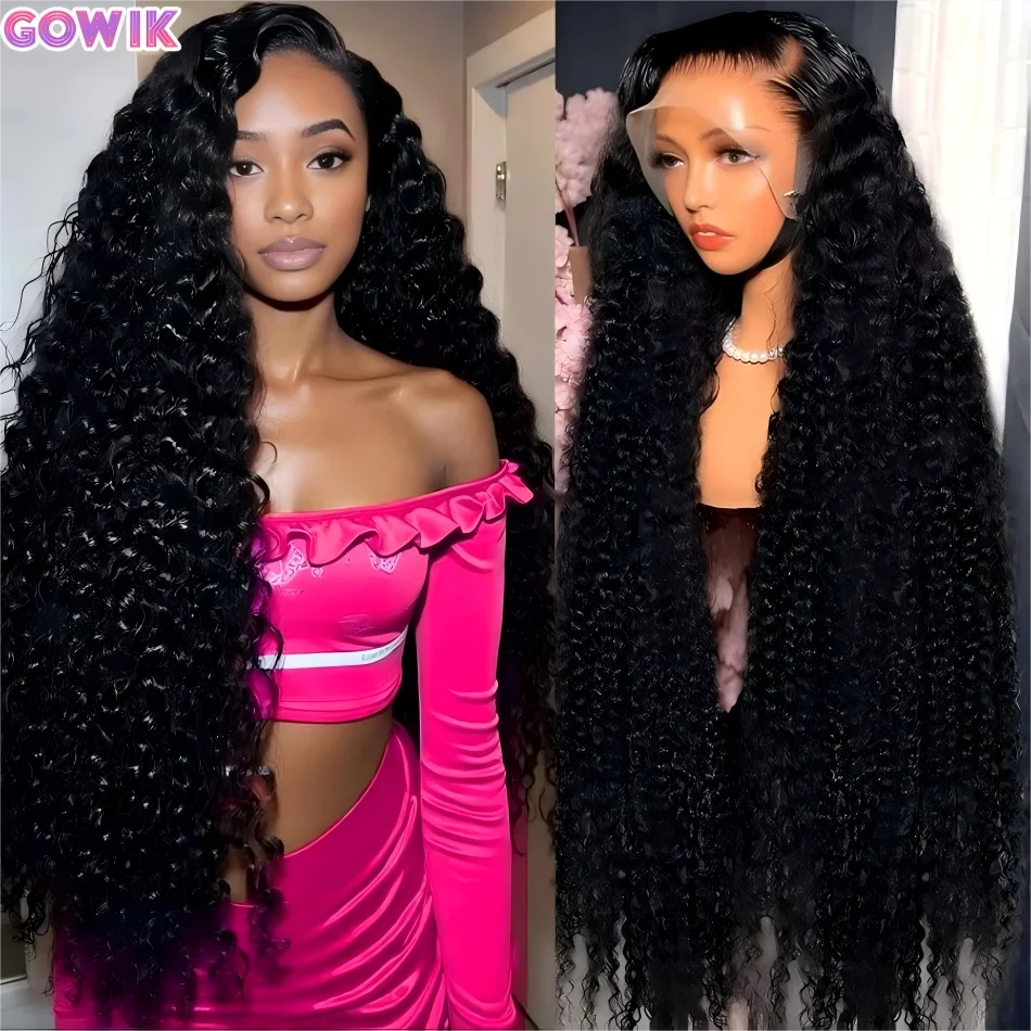 

250 Density Deep Wave 13x6 HD Lace Frontal Wigs Brazilian 13x4 Water Wave Curly Lace Front Human Hair Wigs For Women 30 40 Inch