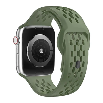 애플 워치용 스포츠 실리콘 스트랩, 한국 팔찌, iwatch 시리즈 9, 8, 7, 6, 5, SE 울트라 2 밴드, 44mm, 45mm, 49mm, 40mm, 41mm, 38mm, 45mm 