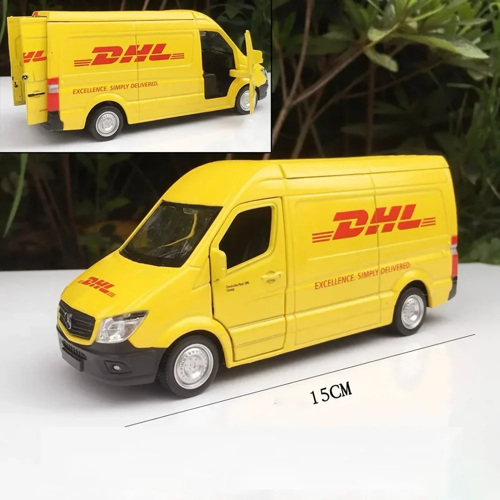 

1:36 DHL Express Delivery Truck Model Toy Sprinter MPV Business Vehicle Alloy Diecast Static Simulation Model for Boy Gifts