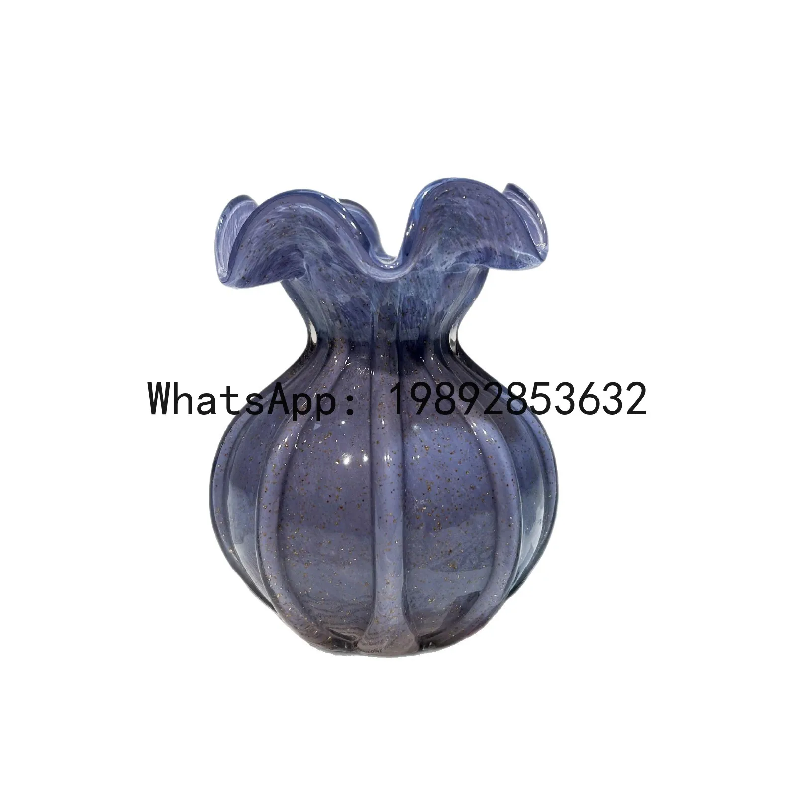 Glass Vase Purple Gold Foil Wrinkled Flower Bud Hydroponics Terrarium Flower Arrangement Accessories Home Decoration Flowerpot
