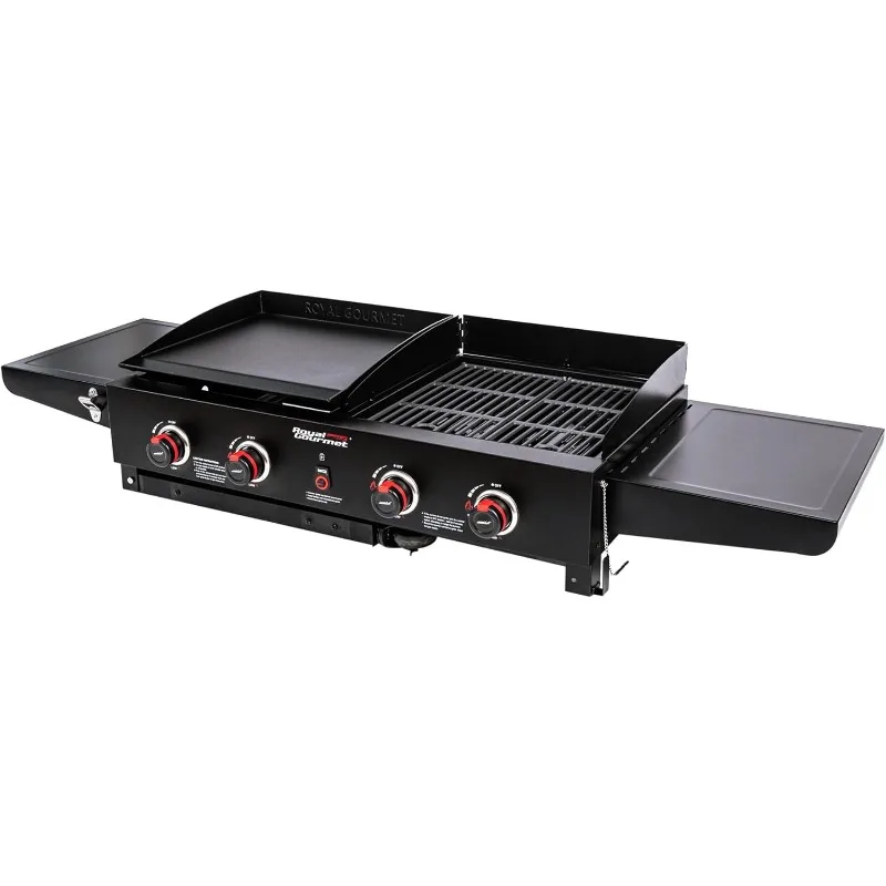 Burner Propane Gas Grill and Griddle Combo with Folding Legs Portable Griddle and Grill Combo for Outdoor Cooking While Camping