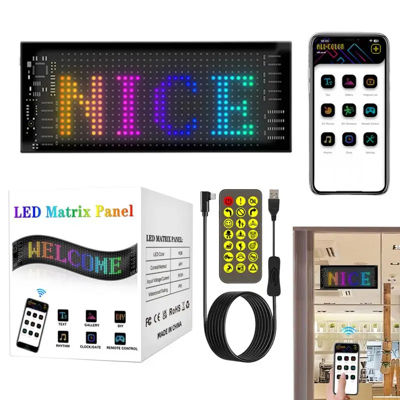 

Flexible LED Panel App Control Car Window LED Display Scrolling LED Sign Text Pattern Animation Programmable Flexible LED Displa