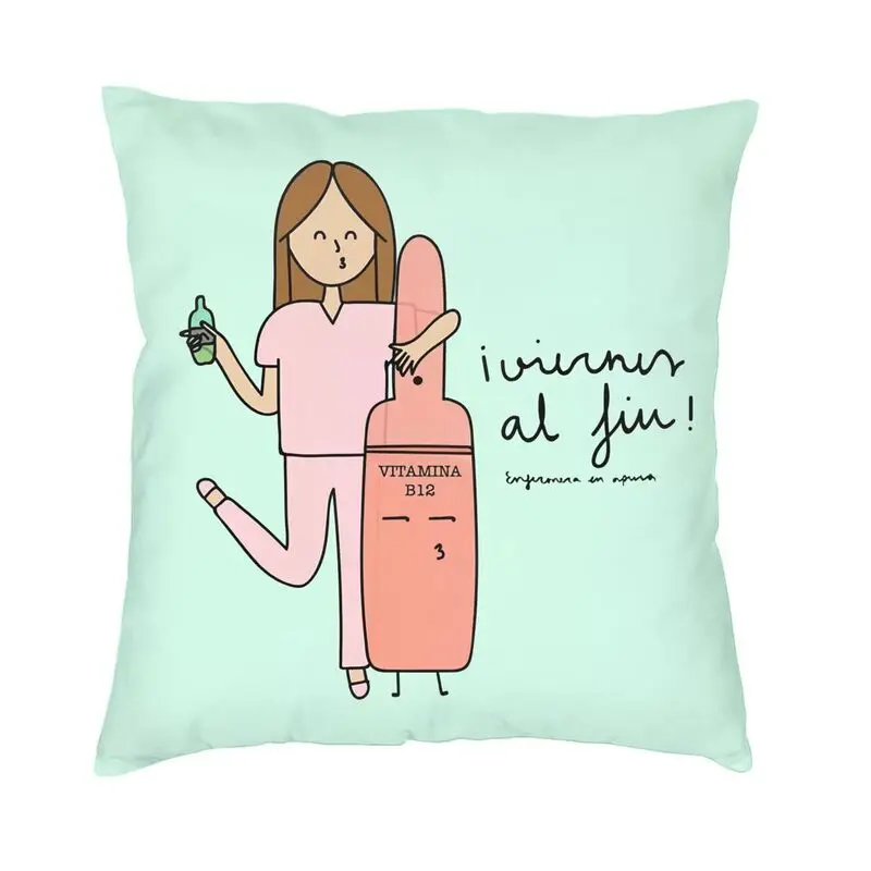 Enfermera En Apuros Cushion Cover Sofa Living Room Doctor Nurse Square Throw Pillow Case 40x40