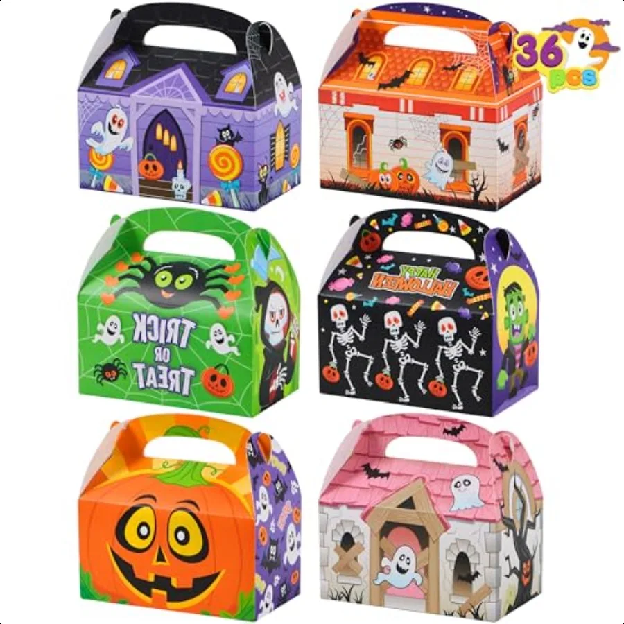 36 PCS Halloween Treat Boxes Candy Boxes Trick or Treat Cardboard s Goodie Bags for Halloween Party Favor plies Classroom Excha