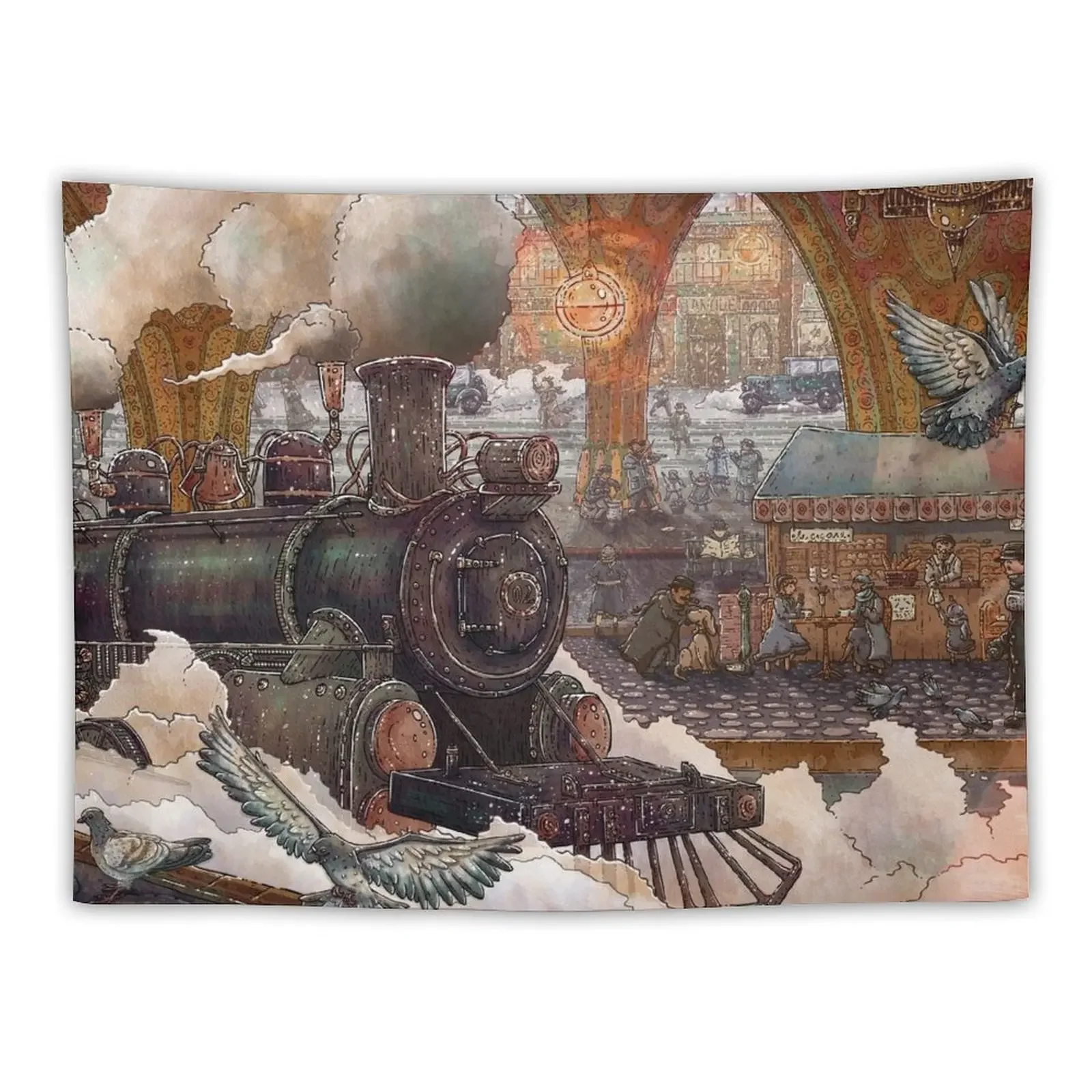 

Hiver à Paris Tapestry Mushroom Custom Decorations For Room Tapestry