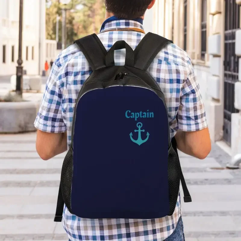 Łódź Kapitan Kotwica Plecak podróżny Kobiety Mężczyźni Szkoła Laptop Bookbag Sailor Nautical Adventure College Student Torby na co dzień