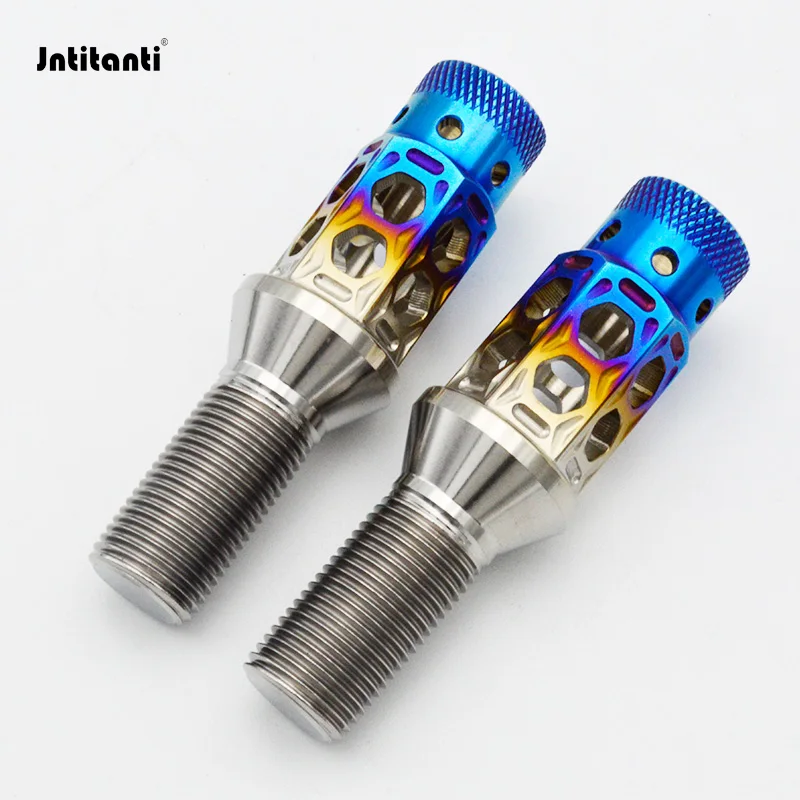 Jntitanti Extended 17mm Hex Holes Head Cone Seat Gr.5 Titanium Wheel Bolt M14x1.25 for BMW MINI SUPRA ROLLS ROYCE Wheel Locking