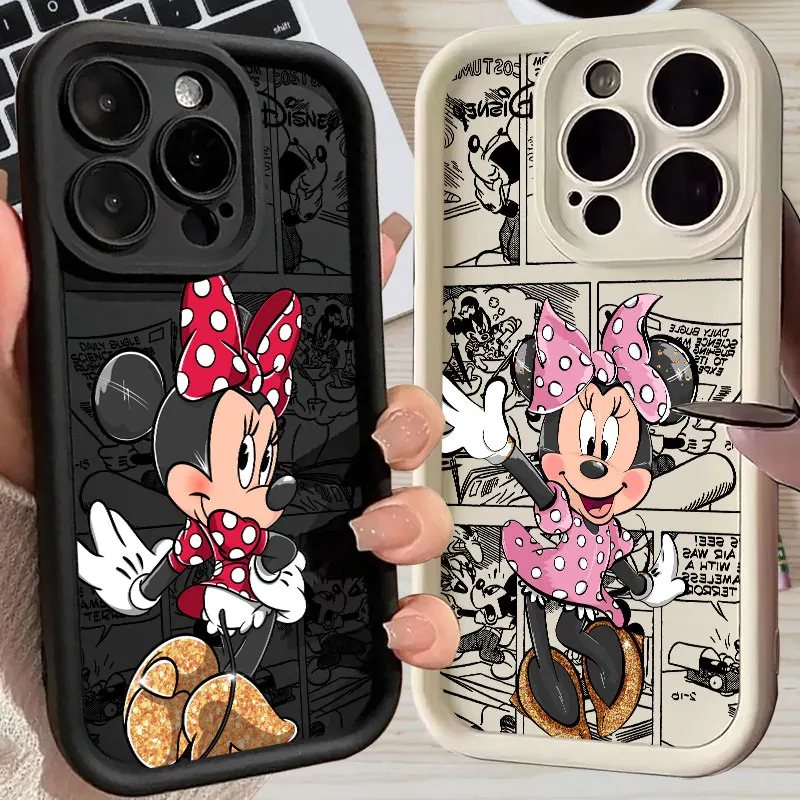 

Minnie Mouse Disney Mickey Silicon Case For Apple iPhone 17E 15 16 14 13 12 11 17 Pro Max Air 16 Plus 16E Phone Protective Cover