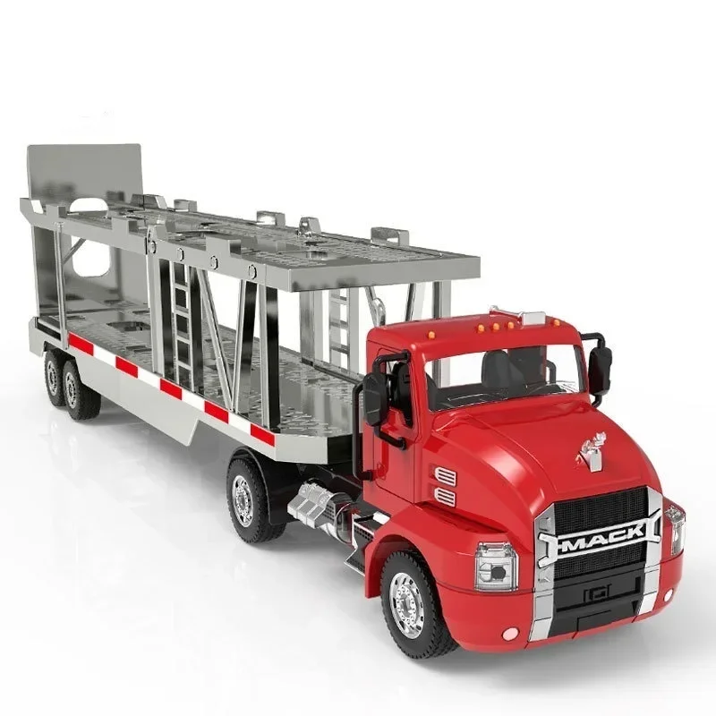 Remote-Controlled Transporte Veículo Mack, RC Truck, Double-Layer Flat Toy, Engenharia Modelo Veículo, Toy Presentes, 1: 26, E583-001