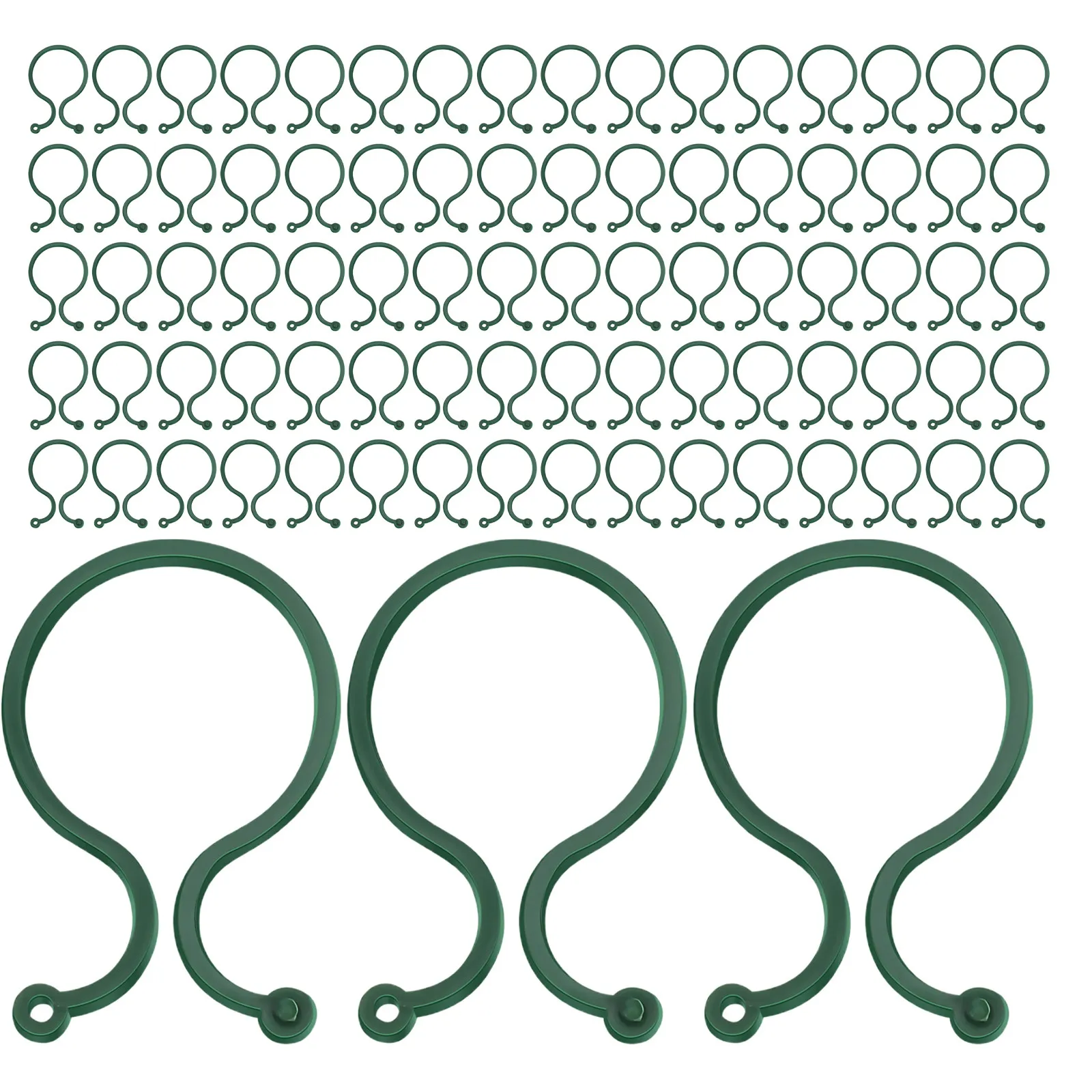 200Pcs Garden Vine Clips Green Reusable Plastic Plant Support Clips for Tomato Branches Cucumber Vines Flowers Outdoor Use