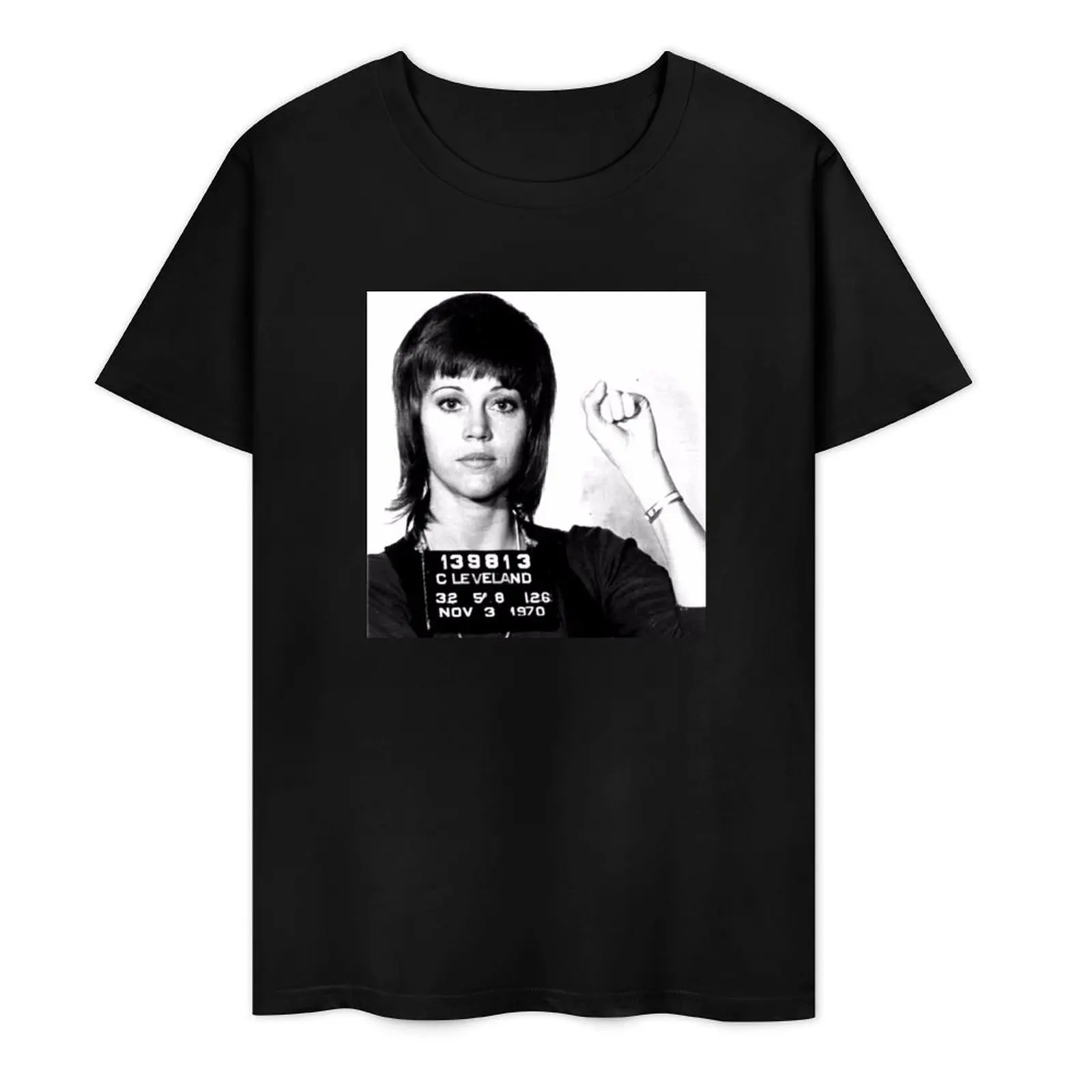 

Jane Fonda mug shot T-Shirt essential t shirt kawaii clothes baggy shirts mens graphic t-shirts pack