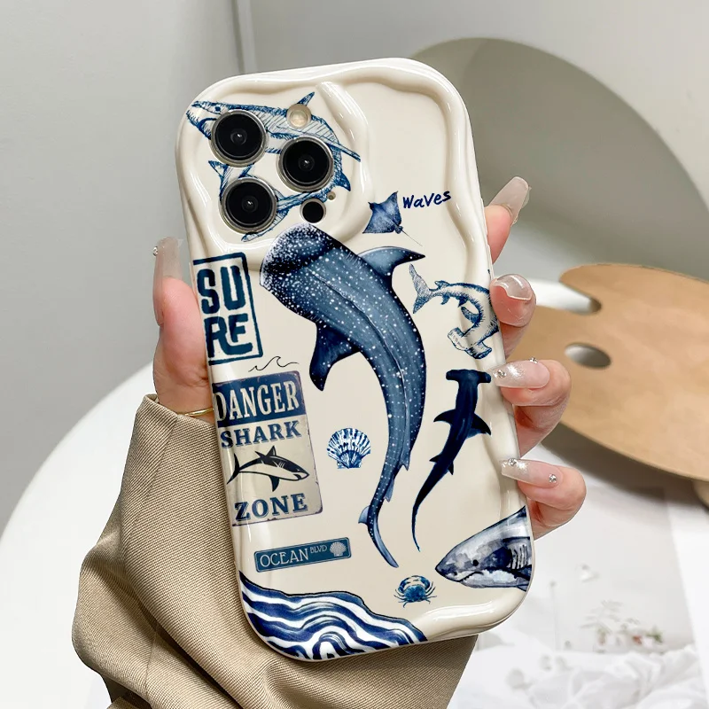Ins Turtle Shark Shockproof Phone Case For Samsung Galaxy A57 S26 S24 Plus S25 S23 Ultra A55 A56 A36 A37 A17 A27 A15 A06 Cover