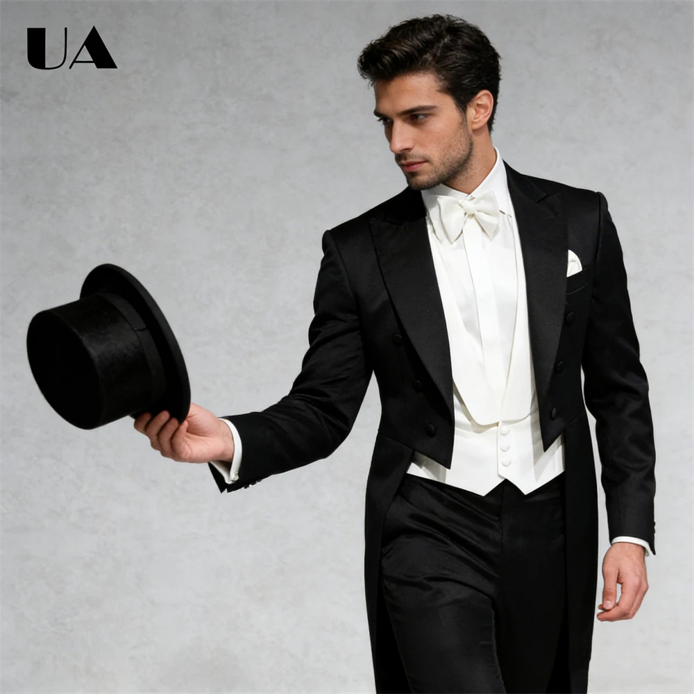 

Magician Performing Tailcoat Suit Set, Vintage Gentleman Style 3-Piece Suit, Customized Colors & Size Tuxedo Suit Attire