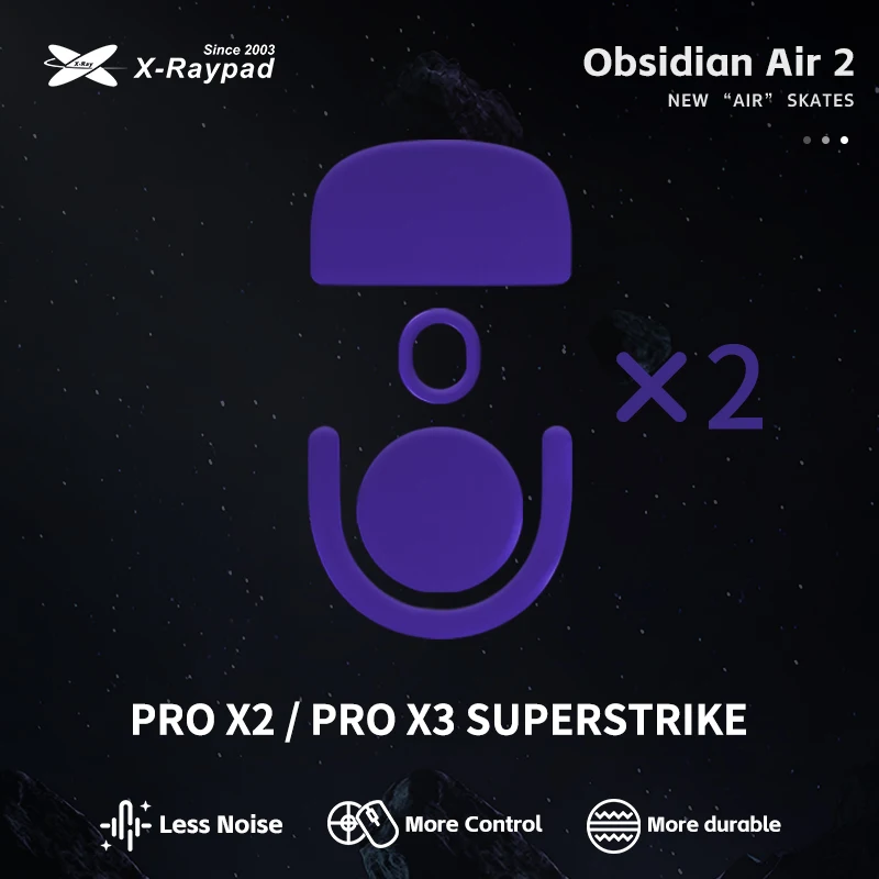 X-Raypad Obsidian Air 2 Mouse Skates for Logitech G PRO X SUPERLIGHT 2/ X2 SUPERSTRIKE / X3 SUPERSTRIKE – Quiet & Control