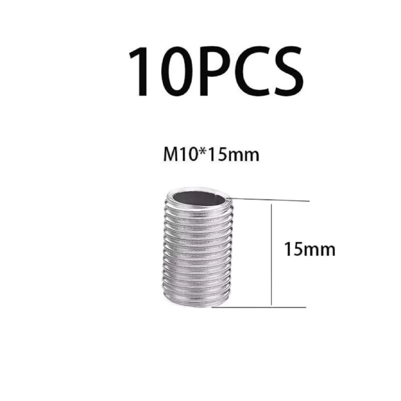 M10 Threaded Tube With Nut For Lamps Hollow Screw Metal Pipe Teeth Whitening Theead Repair Lighting Base Connecting Accessories