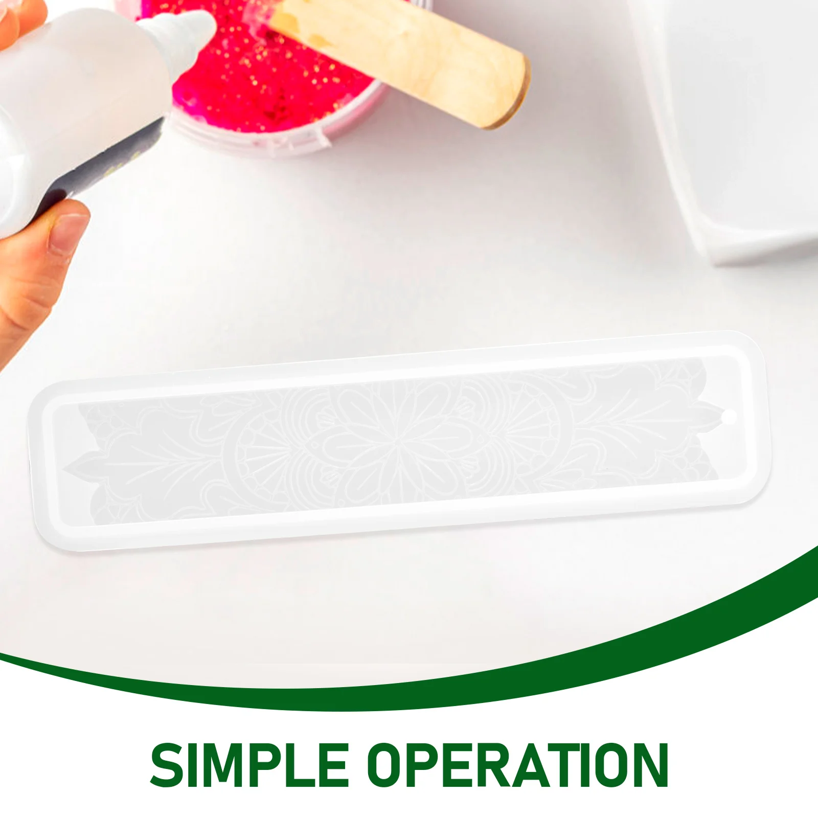 

2Pcs DIY Bookmark Mold Silicone Epoxy Resin Mold for Handmade Rectangle Bookmark Crafting Epoxy Resin Molds DIY Silicone Molds