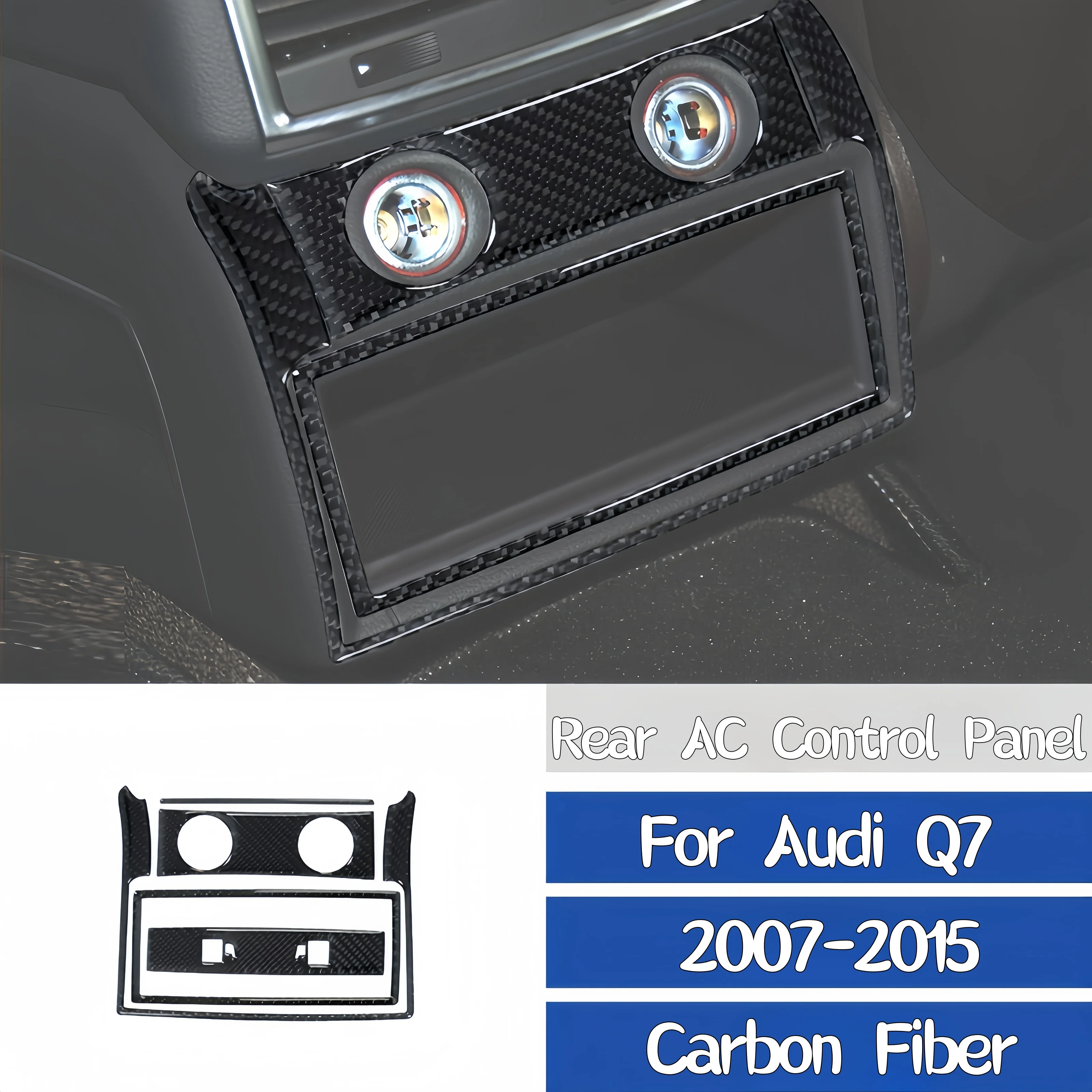 

Для Audi Q7 2007-2015 автомобильный задний кондиционер из углеродного волокна, панель управления переменным током, декоративная наклейка, авто Зуehör