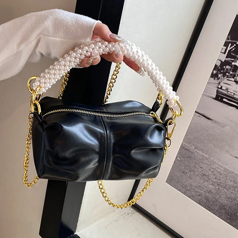 

2025 French Style Ruffle Cloud Bag, Adjustable Crossbody Shoulder Bag Luxury
