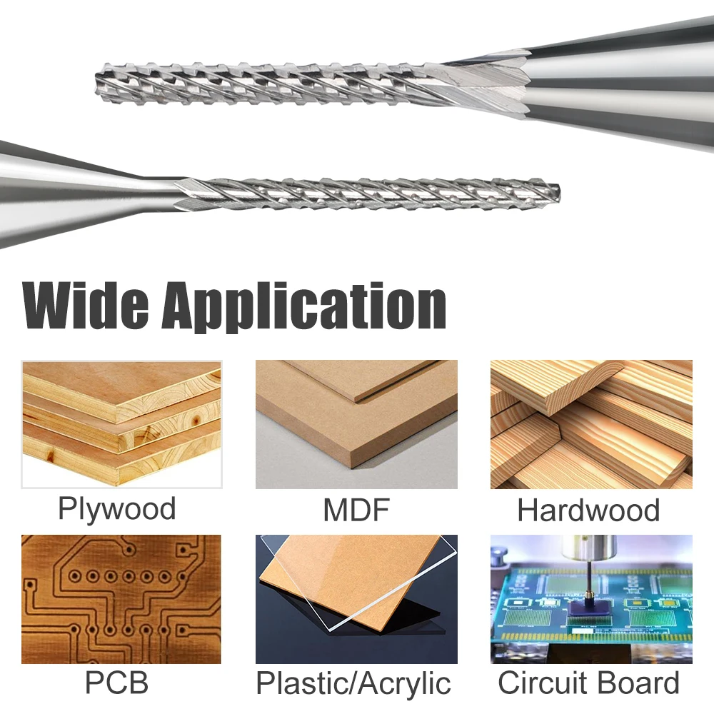 XCAN 3.175mm Shank 0.5 0.6 0.7mm PCB zestaw frezów frez węglikowy CNC mielenie kukurydzy Bit frez