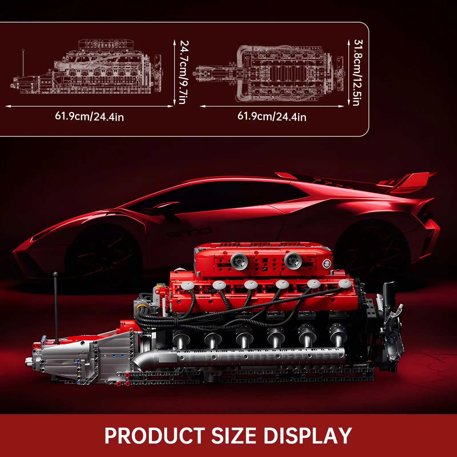 モールドキング 10169 V12エンジン 組み立てブロック 3472ピース STEM DIY エンジン組み立てキット モデル 大人向けコレクション おもちゃ 男の子 子供向けギフト