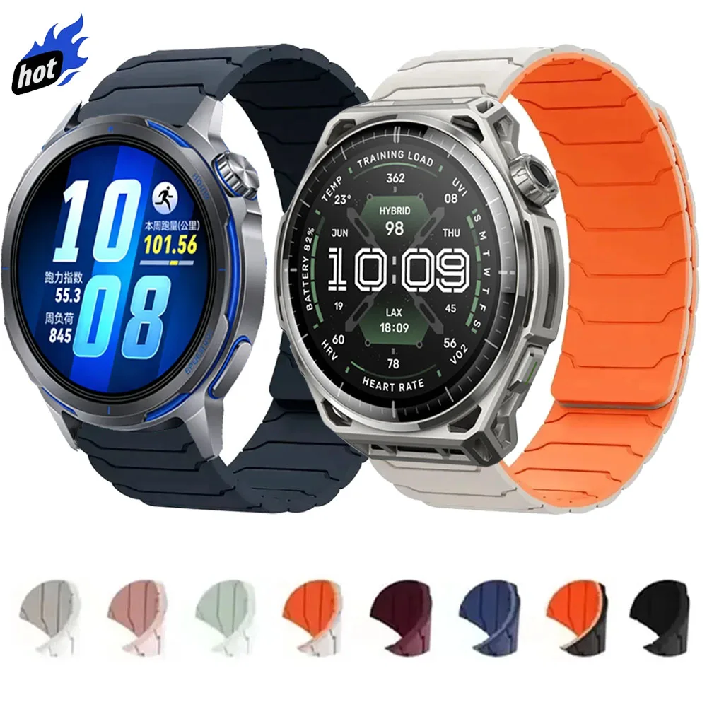 20/22mm Magnetic Soft Silicone Strap For Huawei Watch GT Runner 2 GT6-5-4 Adjustable Band Amazfit Active 3 Bip 6-5 Max Balance 3