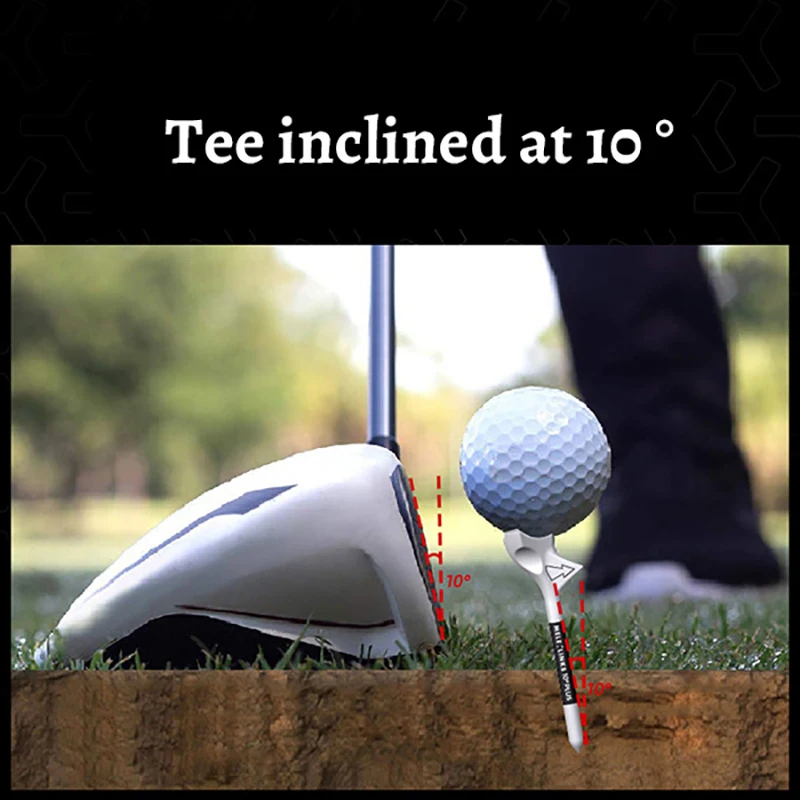 Golf Plastic Tees 10° Diagonal Insert Rhombic Golf Ball Holder Increases Speed Golf Ball Tee With Golf Gift Box Golf Accessories