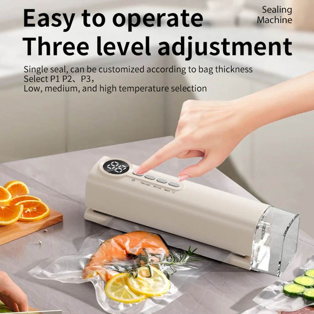 

1PC Household Food Sealing Machine Equipped With Both Moist And Dry Modes Kitchen Household Wireless Sealing Vacuum Machine