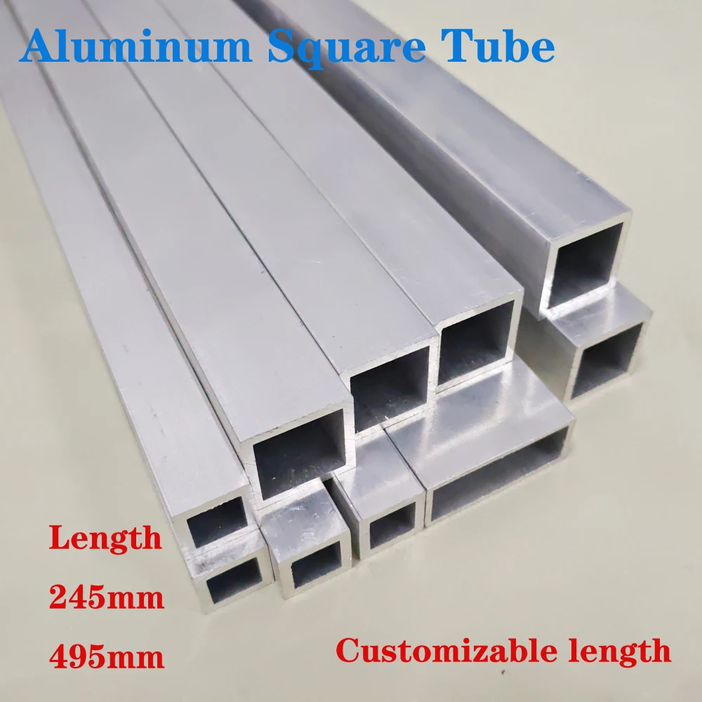 Aluminum Alloy Hollow Aluminum Square Tube, Aluminum Flat Tube, Rectangular Tube Industrial Profiles CNC Metal Pipe Fittings