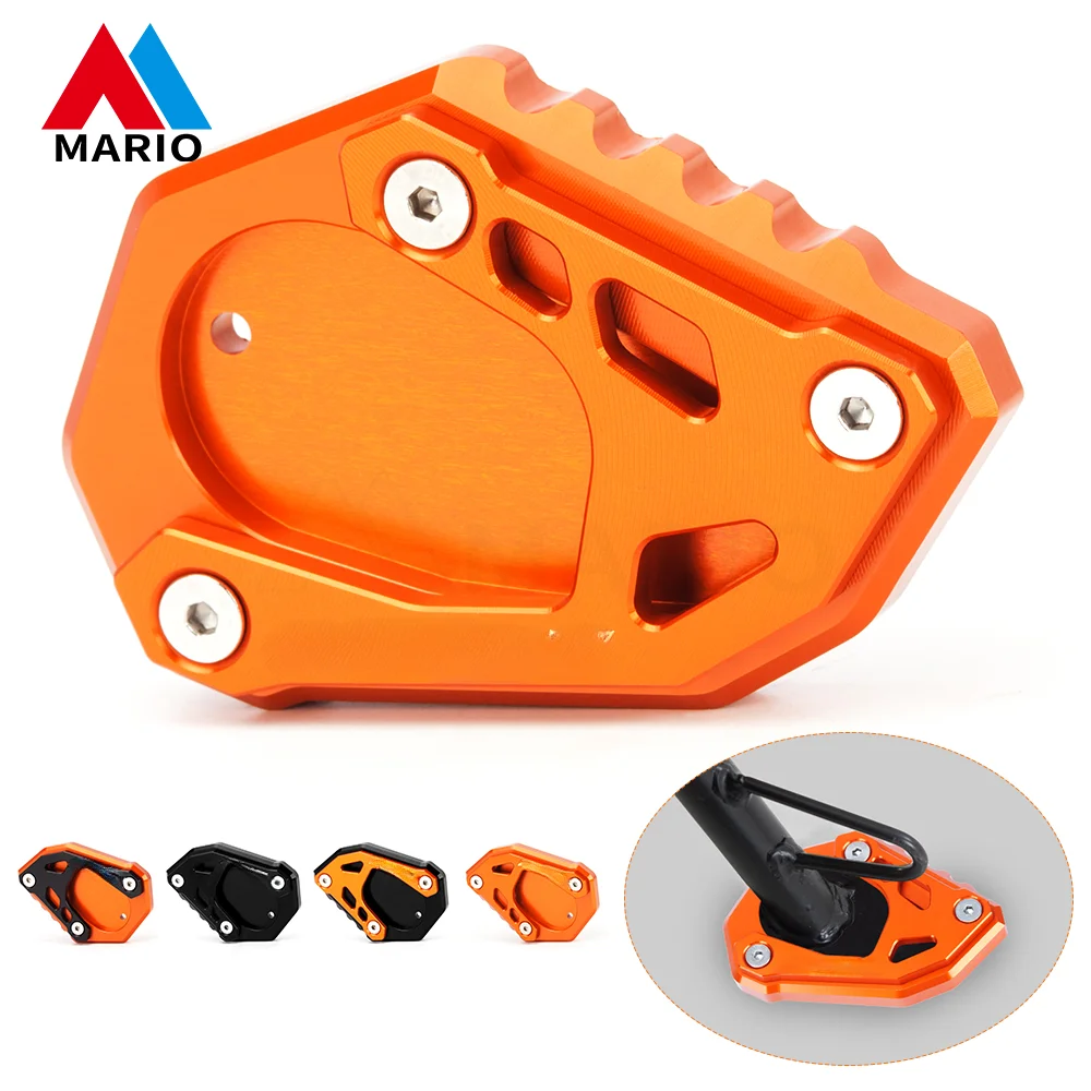 

Motorcycle CNC Aluminum Kickstand Side Stand Enlarge Extension Plate Pad For 50 Enduro LC4 640 690 2019 2020 2021 2022