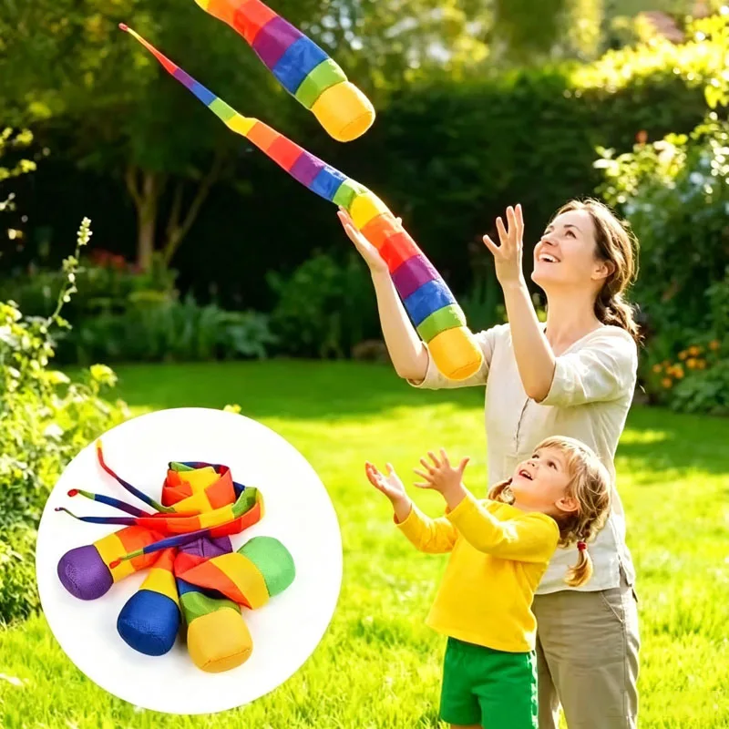 1-4PCS Throwing Catching Rainbow Comet Soft Tail Ball for Indoor Outdoor Park Sports Coordination Training Play Toy