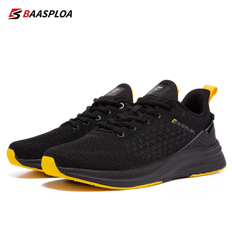 

Baasploa Running Shoes Men Fashion Lightweight Mesh Lace-Up Sports Shoes Male Outdoor Casual Breathable Non Slip Walking Shoes