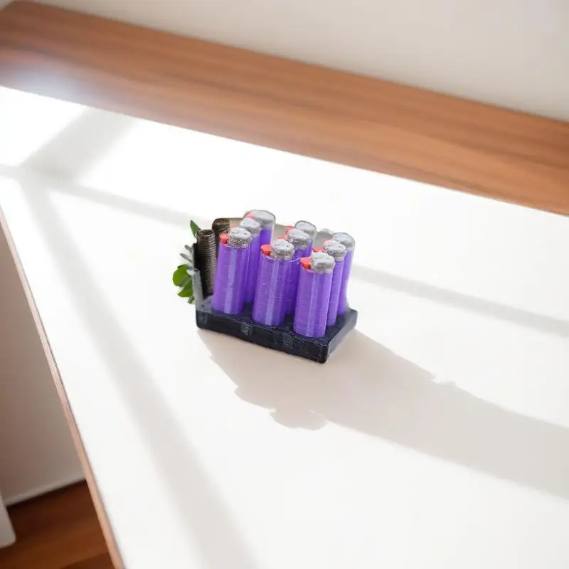 مجموعة تدخين بيت الدمية مع ولاعة مصغرة 1/12 وملحقات لعبة نموذج قاعدة