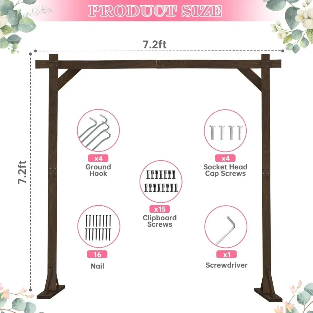 Decoration Arch Support Decoration Wooden Arch for 7.2 Feet for Weddings Wedding Decorations Indoor Outdoor Arche Fall Theme