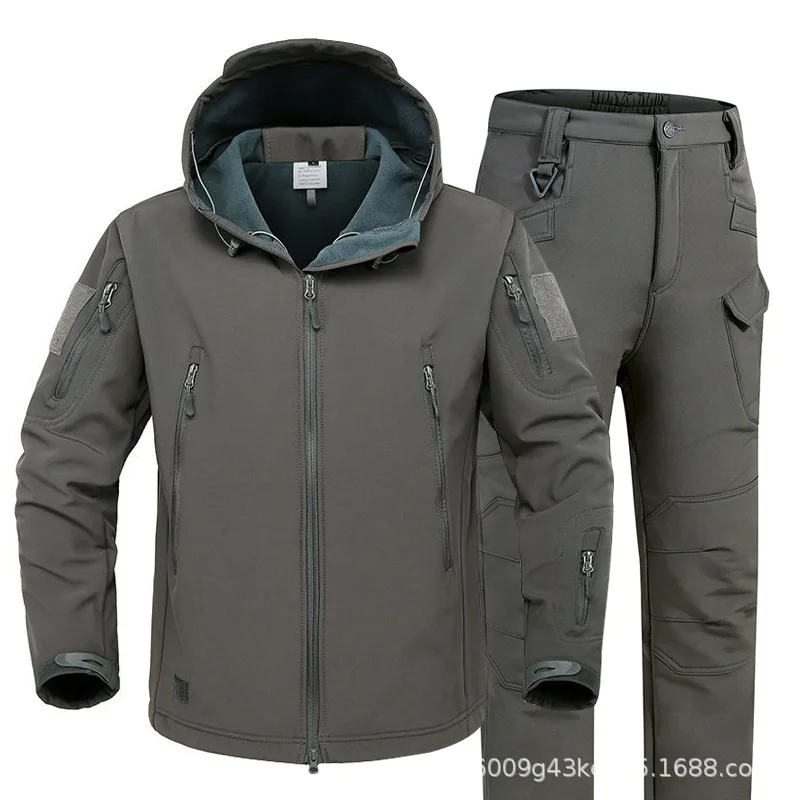 Új uniforms men's Felsőruha kültéri Álcázás wear-resistant Kezeslábas Harcászati softshell kabát majd nadrágot Együttérző polár ruhák