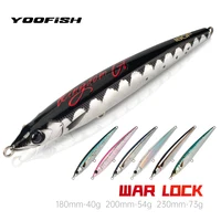 Señuelo de pesca de mar YOOFISH GT, 40g, 54g, 73g, 180mm, 200mm, 230mm, lápiz flotante Topwater, cebo duro Artificial para pesca de atún marino GT
