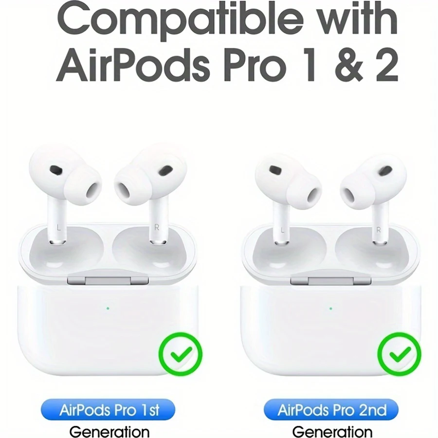 4 Pairs Liquid Silicone Ear Tips for Airpods Pro 1 2 Noise Reduction Pad Earplugs Ear Caps Comes with cleaning pen view 2