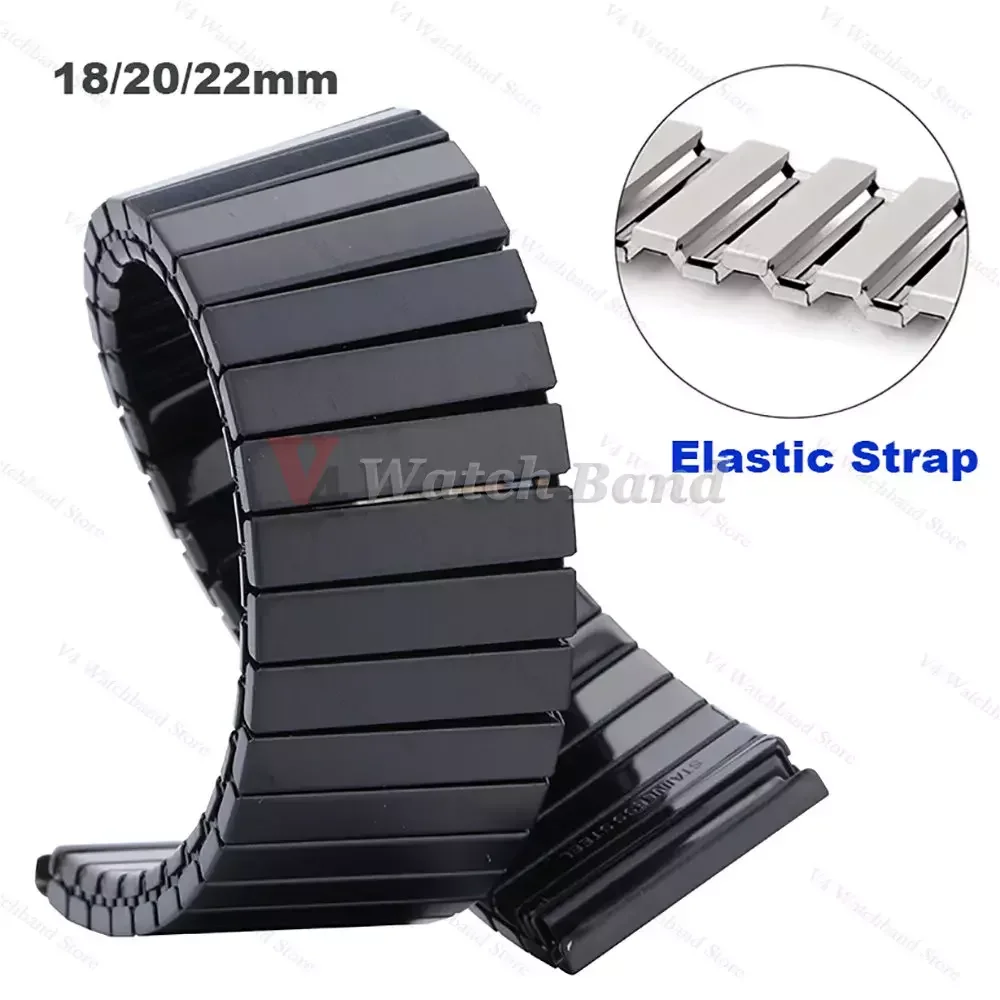 

Elastic Stretch Watch Strap Stainless Steel Watch Band 14mm 16mm 18mm 20mm 22mm Metal Expansion Strap Wristband Bracelet Tool