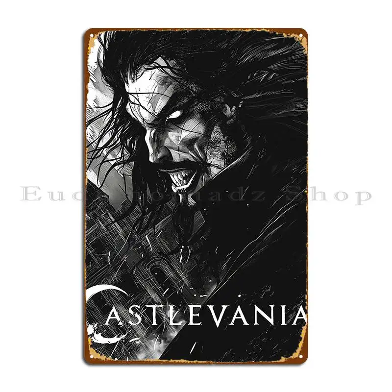 Castlevania serie de televisión Drácula Fan Art placa de Metal minimalista cartel diseño divertido cartel de cine cartel de estaño