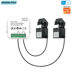 Smart 2 Way WiFi Energy Meter Bidirection 1/2 Channel with Clamp App Monitor Solar Produced and Consumed Power AC110V 240V