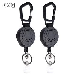 Retractable Metal Wire Keychain Pull Badge Reel ID Lanyard Name Tag Card Badge Holder Reels Recoil Chain Clips Outdoor Key Ring