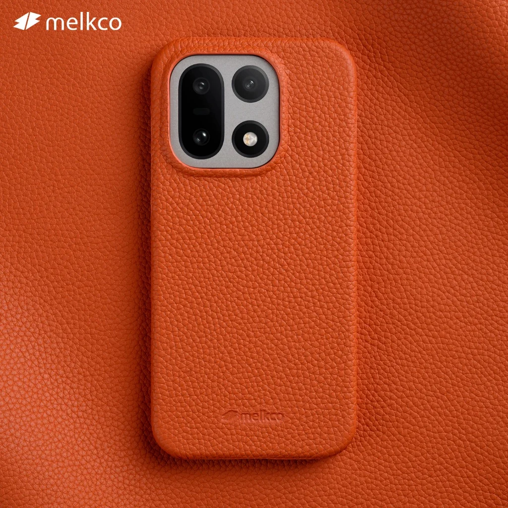 

Melkco Премиум простой чехол из натуральной кожи для Oneplus 15 1 + 15, роскошная жесткая защитная задняя крышка из воловьей кожи с розничной коробкой