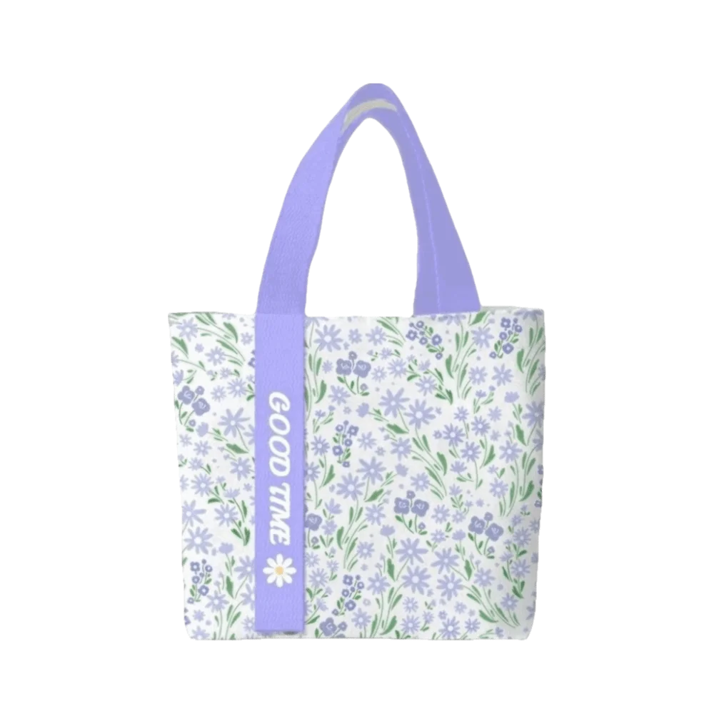 Fashion Floral Canvas Tote Bag Large Capacity Reusable Shoulder Bag Lightweight Commute Handbag For Work