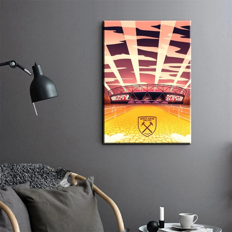 

Wall Canvas Arts Poster Painting London Stadium Illustrated Wallpaper Home Decoration Modular Picture Print Living Room Mural