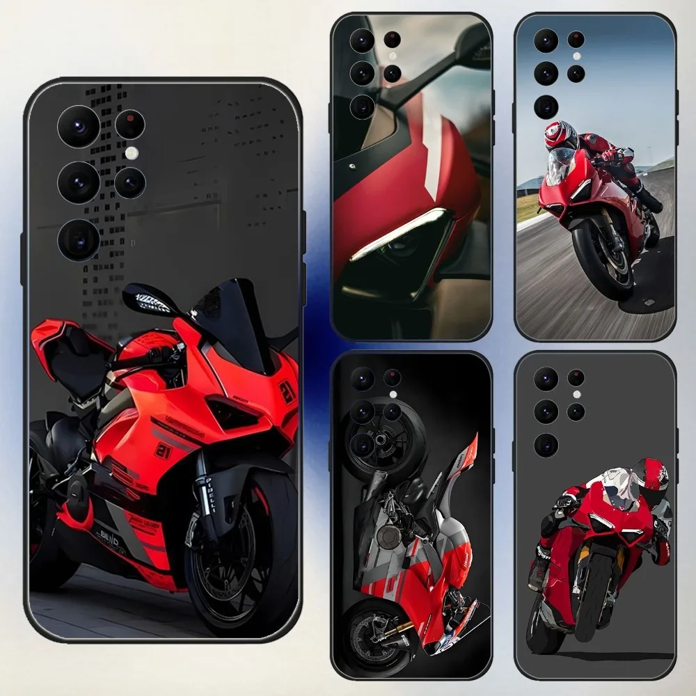 Sport Cool Motorrad Phone Case For Samsung S24,23,22,30,21,10,9,Ultra,Plus,Lite,FE,5G D-DucatiES-S Black Soft Case