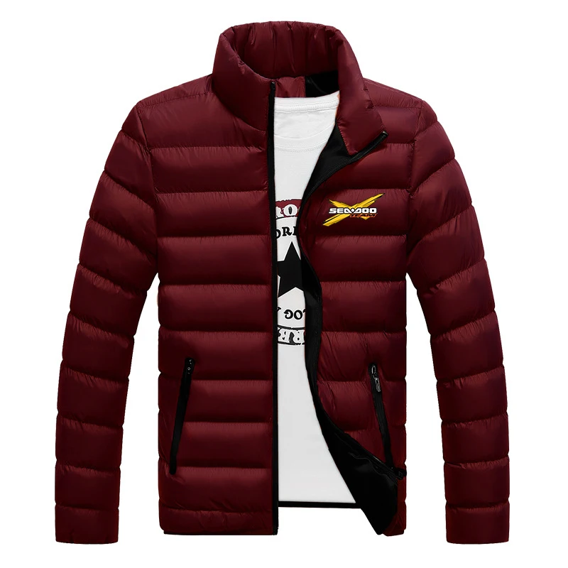 

2025 Autumn Winter Cold Prevention Warm Cotton Liner Jacket Man's Sea Doo Seadoo Moto Print Popular Simple Solid Color Down Coat